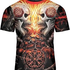 Viking Shirt Skull Vegvisir