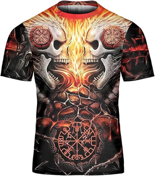 Viking Shirt Skull Vegvisir
