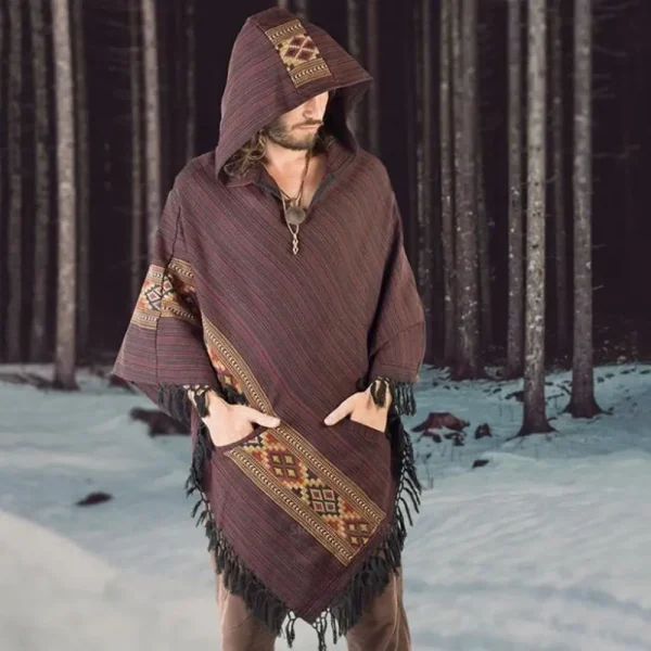 Viking Shirt Vintage Fancy Hoodie Tassel Coats For Male
