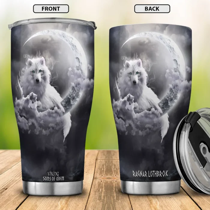 Viking Tumbler Wolf Moon Viking Drinkware Personalized