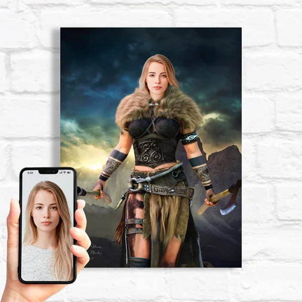 Viking Canvas Wall Viking Warriors Woman Valkyrie Personalised