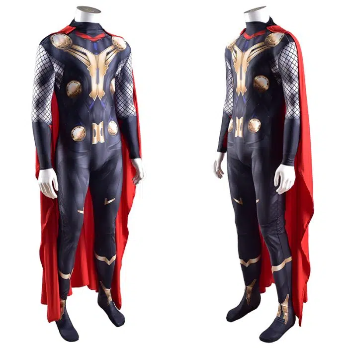 Halloween Costume Thor Cosplay Costume Necklace Ring Steve Red Cloak Robe