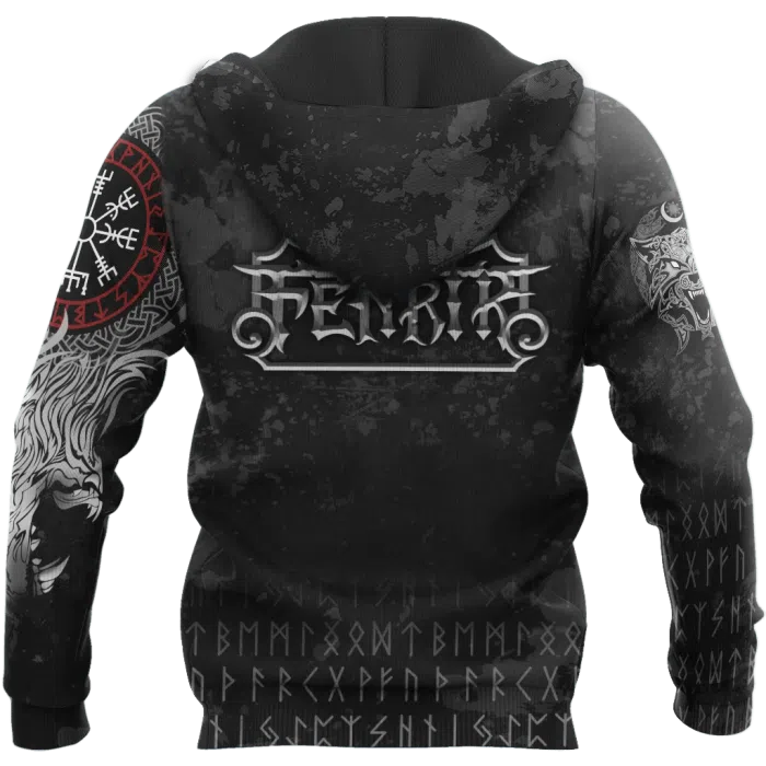 Viking Hoodie Wolf American Viking Vegvisir