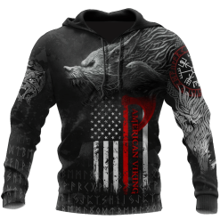 Viking Hoodie Wolf American Viking Vegvisir