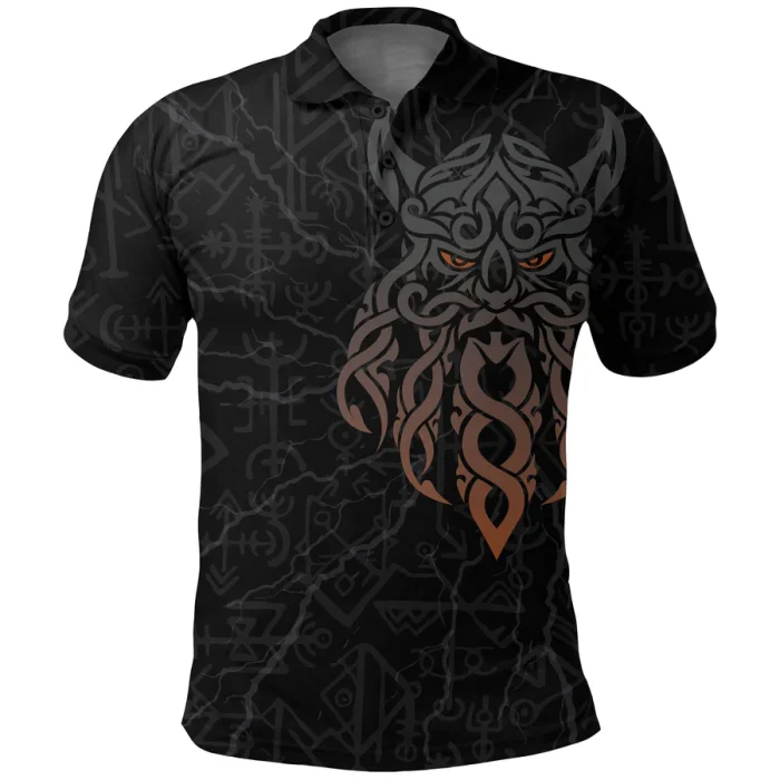 Viking Polo Shirt Odin God Furthark Tattoo Special