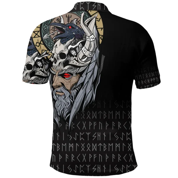 Viking Polo Shirt Viking Odin Raven