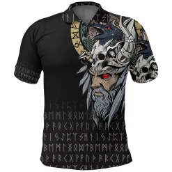 Viking Polo Shirt Viking Odin Raven