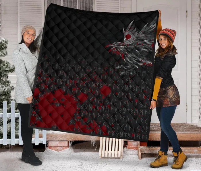 Viking Quilt The Raven Of Odin Rune Blood