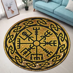 Viking Round Carpe Golden Vegvisir
