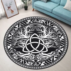 Viking Round Carpet Yggdrasil Tree Of Life Celtic