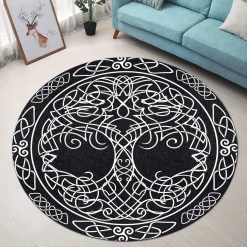 Viking Round Carpet Yggdrasil Tree Of Life Celtic