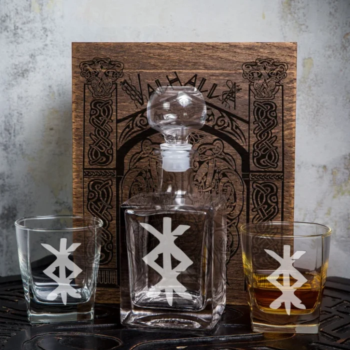 Viking Glass Cup Valhalla gate personalized whiskey