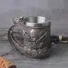 Viking Mug Viking Wood Style Beer Mug Simulation Viking Ship Dragon Drakkar Tankard Mug Nordic Beer Cup