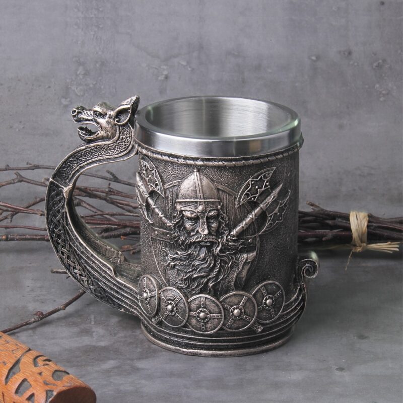 Viking Mug Viking Mug Wood Style Beer Mug Simulation Tree Of Life ...