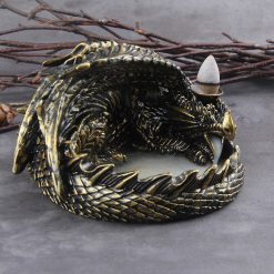 Viking Waterfall Incense Burner Ceramic Incense Holder Viking Dragon Ornam + Free Ring Dragon Viking