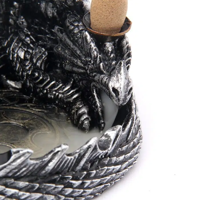 Viking Waterfall Incense Burner Ceramic Incense Holder Viking Dragon Ornam + Free Ring Dragon Viking