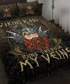 Viking Bedding Set Viking Blood Run Through My Veins | Viking Bed Set Christmas