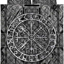 Viking Bedding Set Viking Celtic Compass Vegvisir Circle Norse Runes | Viking Bed Set Christmas