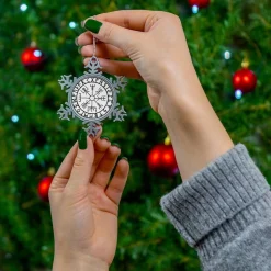 Viking Christmas Ornaments Vegvisir Compass Snowflake Ornament