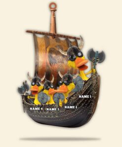 Viking Christmas Ornaments Viking Duck - Personalized Christmas Ornament - Gifts For Viking Lovers - Ducks On A Viking Boat