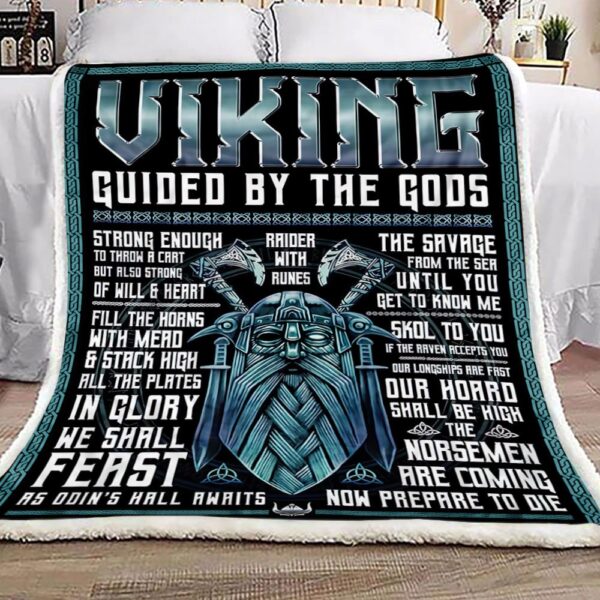 Viking Fleece Blanket Viking Guided By The Gods