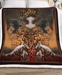 Viking Fleece Blanket Viking Guided By The Gods