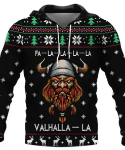Viking Hoodie Christmas Merry Christmas Valhalla Zip Hoodie Christmas 2