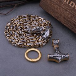Viking Necklaces Dragon Head Necklace Thor's Hammer