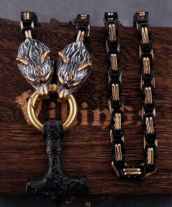 Viking Necklaces Emperor Chain Wolf Head