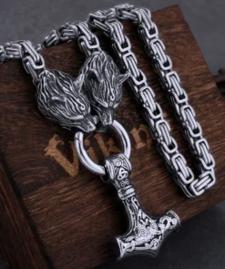 Viking Necklaces Viking Celtic Wolf Amulet Thor's Hammer