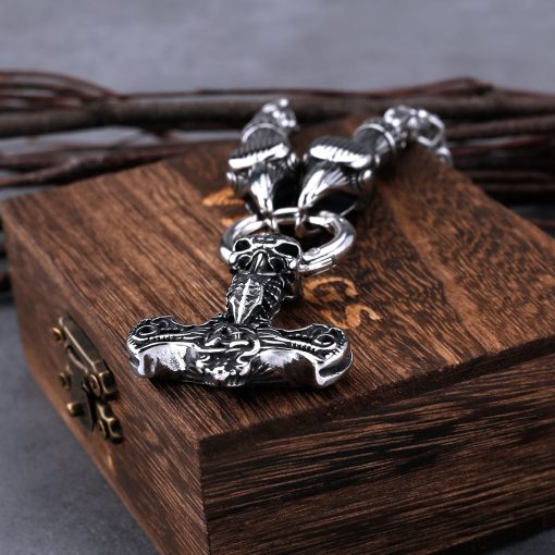 Viking Necklaces Viking Thor's Hammer Mjolnir Pendant Crow Suit