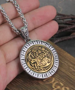 Viking Necklaces Viking Wolf And Tree of Life