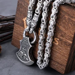 Viking Necklaces Vikings Axe Pendant Dragon Head Thor Hammer