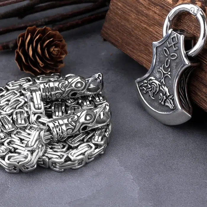 Viking Necklaces Vikings Axe Pendant Dragon Head Thor Hammer