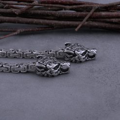 Viking Necklaces Wolf Head Thor's Hammer