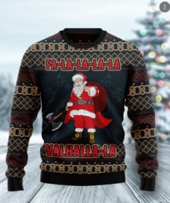 Viking Sweater FaLaLaLa ValhallaLa Viking Christmas Ugly Sweater Viking Christmas Sweater