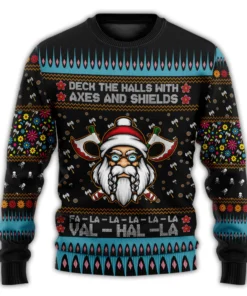 Viking Sweater Viking Christmas Deck The Halls With Axes And Shields Viking Christmas Sweater