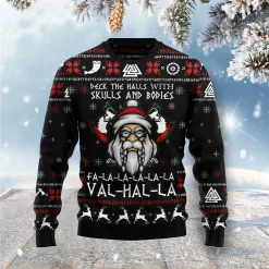 Viking Sweater Viking Deck The Halls With Skulls Viking Christmas Sweater