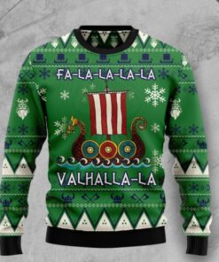 Viking Sweater Viking Deck Valhalla With Skulls Of Glory Viking Christmas Sweater