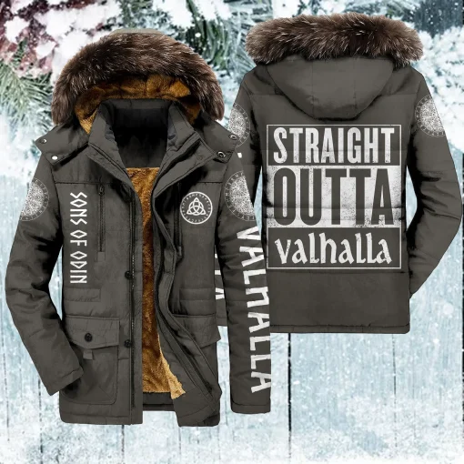 Parka Jacket Viking Sons Of Odin Straight Outta Valhalla
