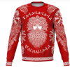 Viking Sweater Fa-la-la-Valhalla Odin Viking Christmas Sweater, Viking ugly Christmas Sweater