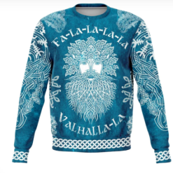 Viking Sweater Fa-la-la-Valhalla Odin Viking Christmas Sweater, Viking ugly Christmas sweater