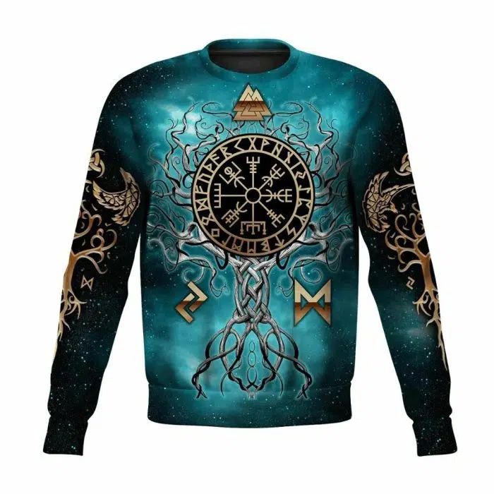 Viking Sweater Vegvisir Three Of Life Christmas Sweater, Viking ugly Christmas Sweater