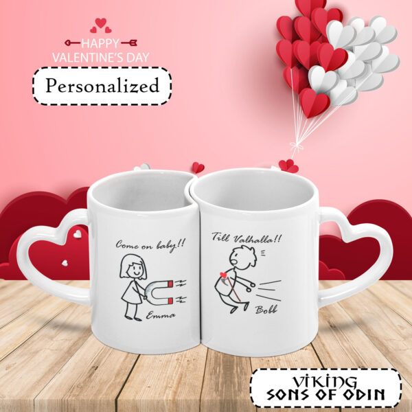 Viking Mug Heart Gifts For Valentine Viking Valentine Couple Matching Mug Set
