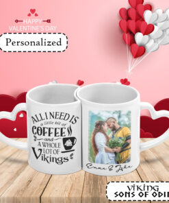 Viking Mug Heart Gifts For Valentine Viking Valentine Couple Matching Mug Set Viking Mug Allineedis a little bit of coffee a whole lot of Vikings