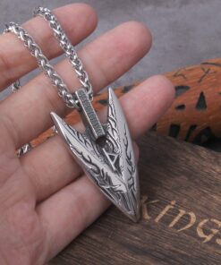 Viking Necklaces Odin's Spear Gungnir Viking Rune Symbol Raven’s of Odin
