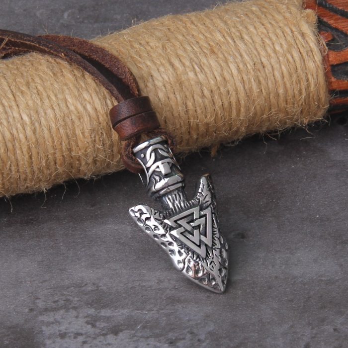 Viking Necklaces Valknut Silver Color Viking Spear Pendant Necklace