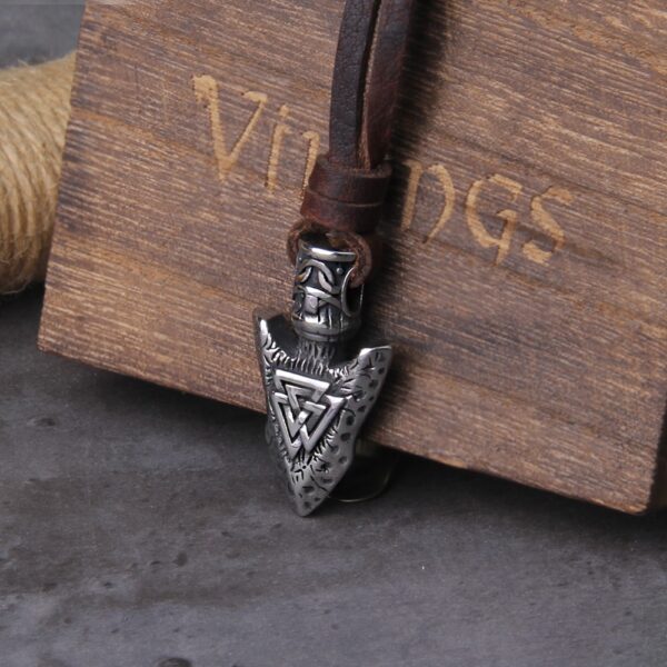 Viking Necklaces Valknut Silver Color Viking Spear Pendant Necklace