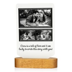 Viking Photo Night Light Filmstrip Photo Personalized Desk Lamp as Gift for Valentine