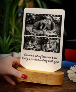Viking Photo Night Light Filmstrip Photo Personalized Desk Lamp as Gift for Valentine